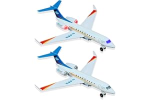 OTONOPI Model Airplane Single Airlines Die-Cast Plane Alloy Metal Aircraft Pull Back Toy Plane G650 with Lights and Sounds for Kids