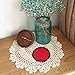 Gracebuy Pack of 4PCS White 7 Inch Round HANDMADE Crochet Lace Placemats Coasters