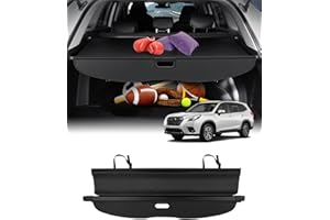 Powerty Cargo Cover for 2019-2024 Subaru Forester, Retractable Rear Trunk Security Cover Forester Accessories Shielding Shade Black No Gap