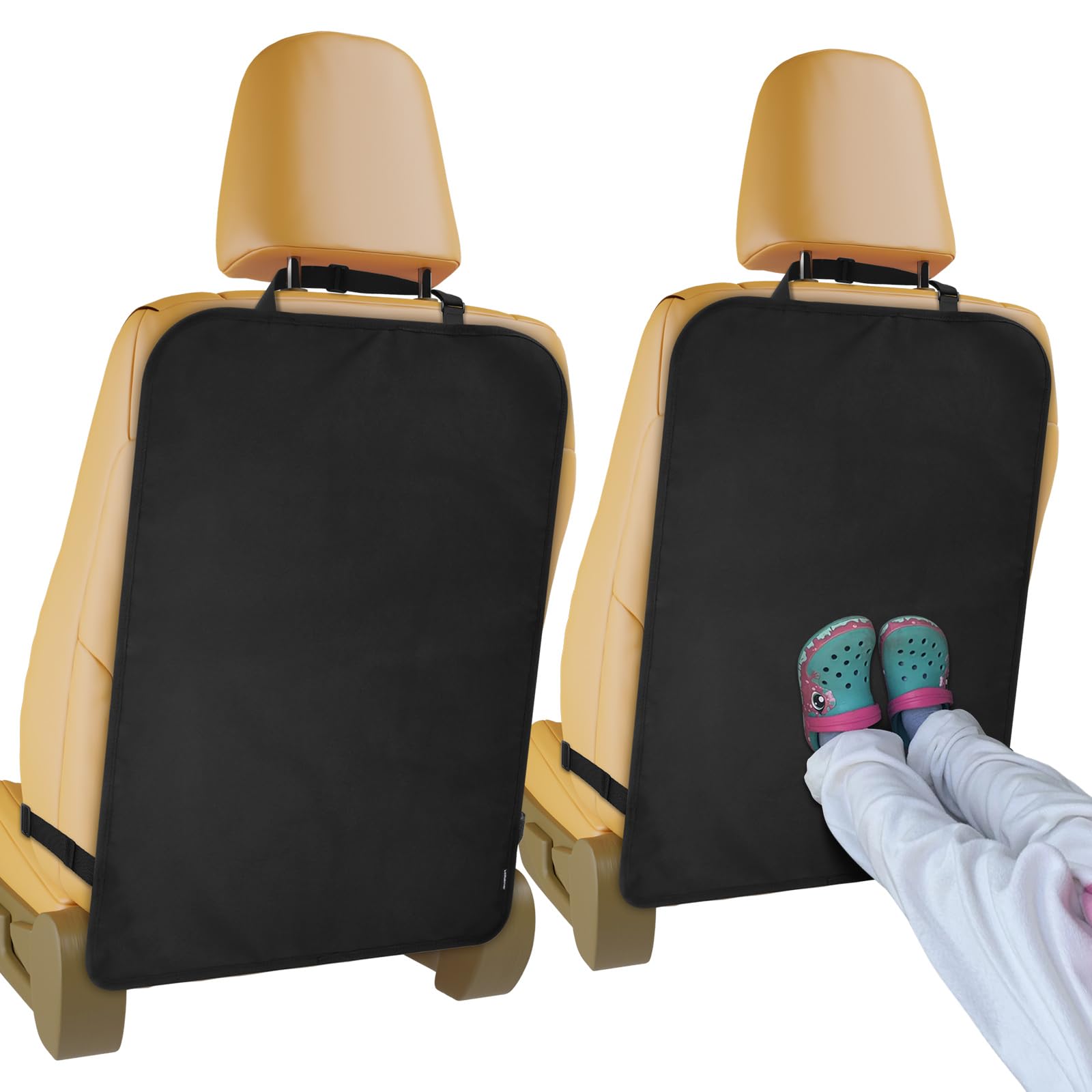 View 1 of 2 Pack Heavy Duty Kick Mats Back Seat Protectors for Kids,X-Large Durable Car Back Seat Cover,Waterproof Sag Proof Kick Mats Back Seat Protector for Vehicles Protect from Dirt,Mud&Scratches, X-Large