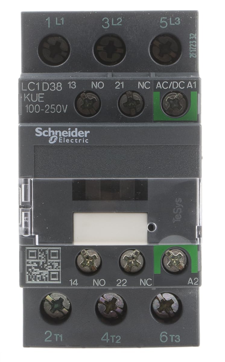 Schneider Electric, TeSys D contactor - 3P - <= 440 V - 38 A AC-3-100...250 V AC/DC coil, LC1D38KUE