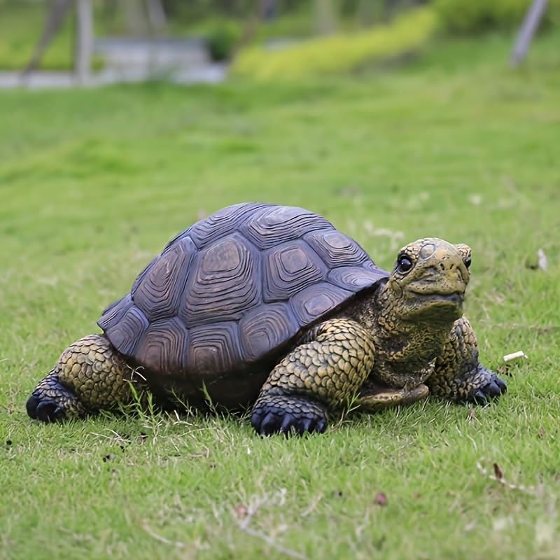 Weather-Resistant Resin Turtle Statue Decoration, Exquisite Handicraft, Artistic Simulation Animal Sculpture, Suitable