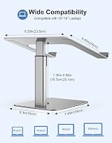 Babacom Laptop Stand Aluminum 8-Height Riser 10-16 Inch Notebooks Silver view 6