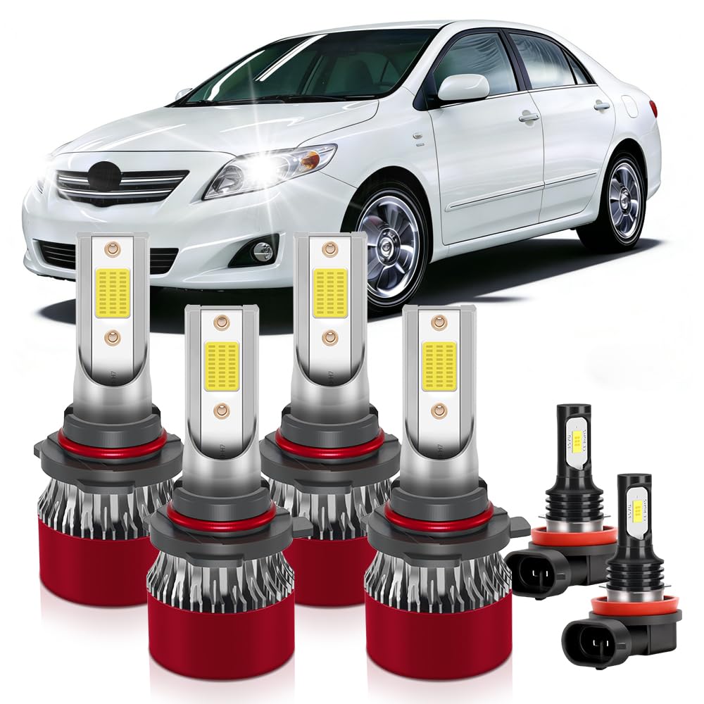 Photo 1 of Kymmuhaogr Light Bulbs Fit for 2009-2013 Toyota Corolla 9005 High Beam 9006 Low Beam H11 Fog Light Super-bright with Cooling Fan 15000 RPM Plug and Play Pack of 6