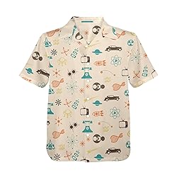 HUGLAZY 1950s Atomic Shirts Retro Space Shirts for