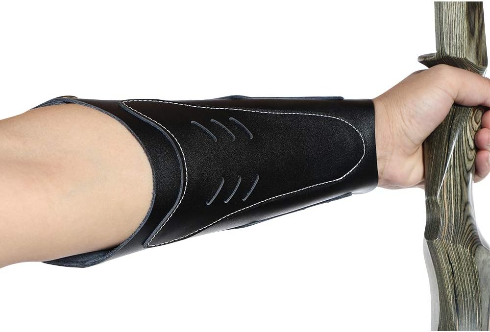 Huntingdoor Arm Guard Archery Armguards Leather Arm Protector Hunting Shooting Arrow Bow Gear, Pro Force Forearm Guard, Laces Wristband Arm Guards Gauntlet Cuff Medieval Bracers(2-Black) : Sports & Outdoors