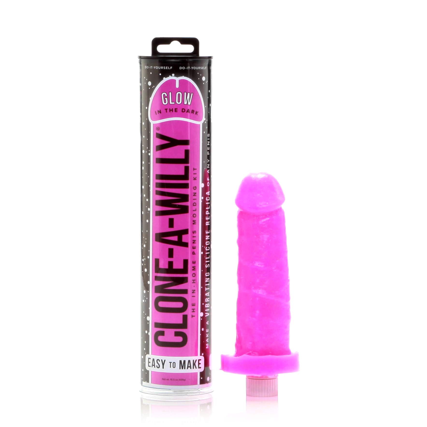 Clone-A-Willy Realistic Vibrator Silicone Penis Moulding Kit, Glow in the Dark Pink