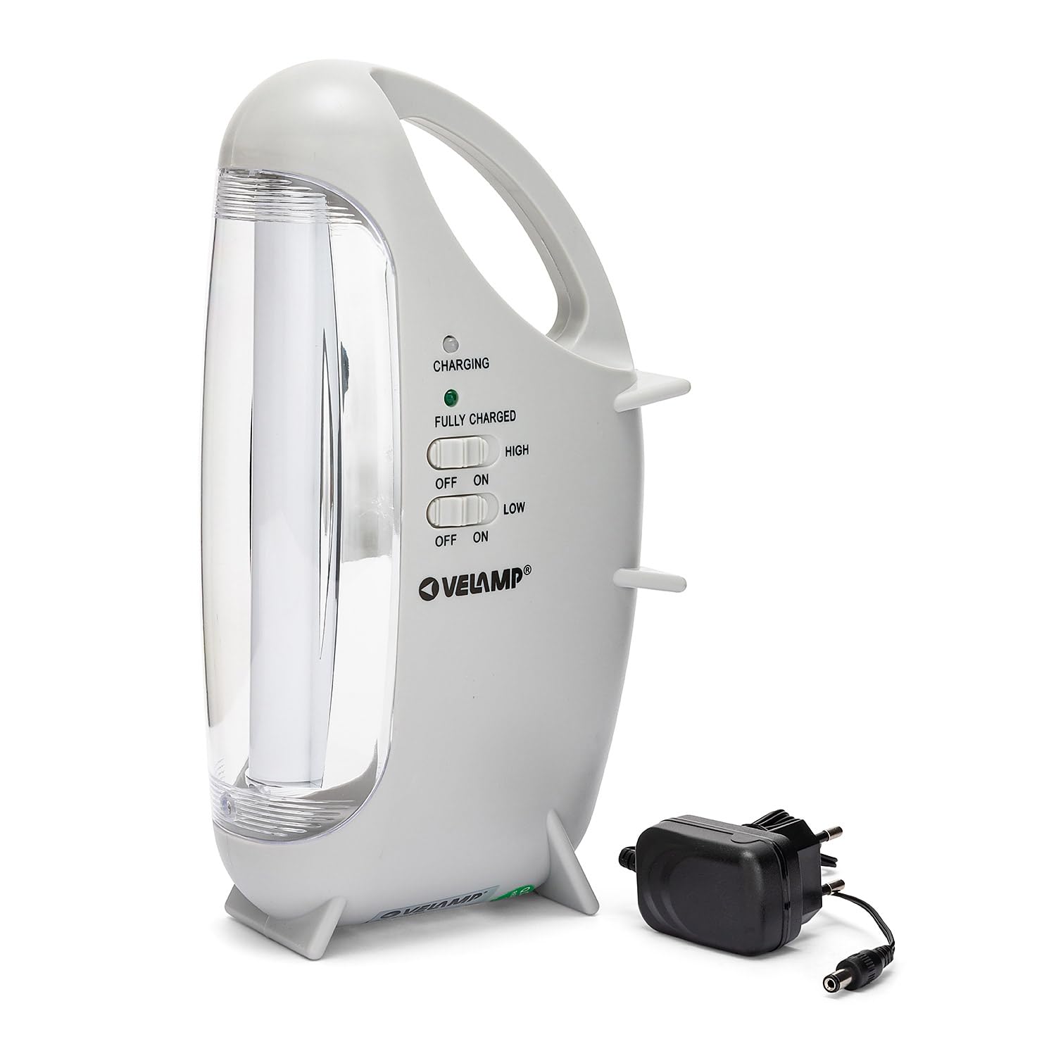 Velamp IR160EVO Portable Rechargeable LED Light 320 Lumen with Anti-Power Cut-Out Function, Plastic, 4.5 W, Light Grey, 16 x 28.5 x 10