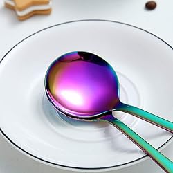 Rainbow Soup Spoon of 4, Berglander 7.5" Stainless