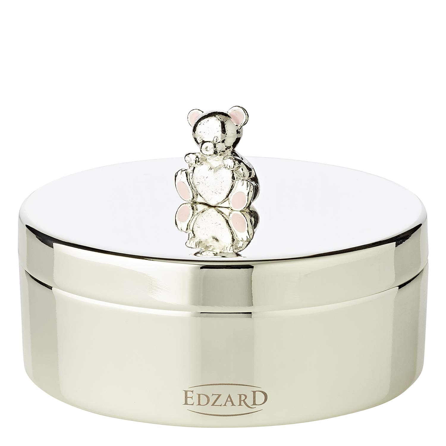EDZARD Tooth Box, Jewellery Box, Pill Box, Mum Bear, Height 4 cm, Elegant, Silver-Plated, Tarnish-Resistant