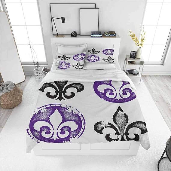 Fleur De Lis Twin Size Sheet Set3 Piece Set, Comforter Set
