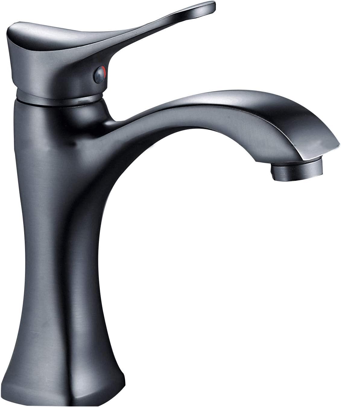 BWE Bathroom Sink Faucet with Supply Line Oil Rubbed Bronze Single Handle One Hole Lavatory Faucets Basin Mixer Tap - - 