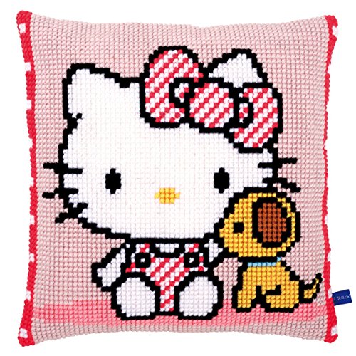Vervaco Hello Kitty with Dog Pillow Cover Needlepoint Kit