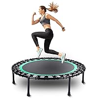 Rebounder Trampoline for Adults,40 inch Mini Trampoline, Bungee Rebounder Exercise Trampoline for Adults Fitness -Pink/Green