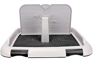 JOROBURO Dog Toilet, Indoor Puppy Training Toilet Cat Potty Fence Dog Scheduled Urination Potty Tray, Pet Dog Toilet Litter Box Puppy Training Pads for Dogs Puppy(Black)