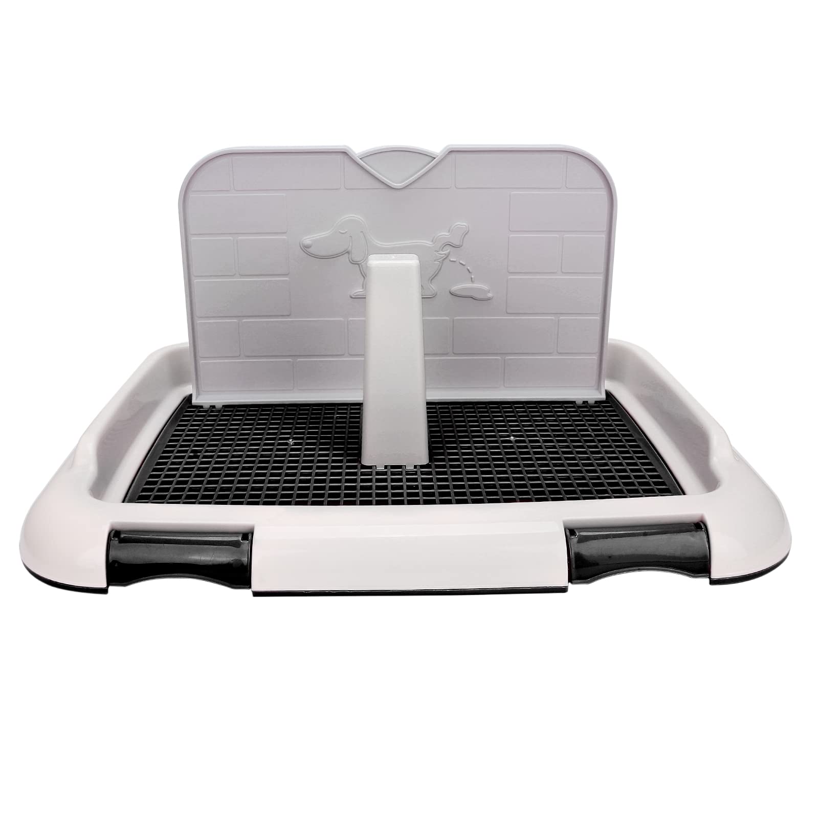 Pssopp Pet Dog Toilet Portable Dog Training Pads with Tray for Early Training, Indoor/Outdoor Use, Black