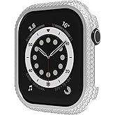 HJINVIGOUR Compatible with Apple Watch Series 11 10 46mm Bling Cover, Sparkly Rhinestone Diamond Case Bezel for iWatch S11 S10,46mm,Silver