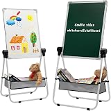 DOeWORKS Kids Easel Magnetic Whiteboard Chalkboard Height Adjustable 360° view 1