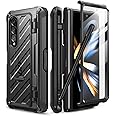 SUPCASE for Galaxy Z Fold 4 Case with S Pen Holder (Unicorn Beetle Pro), [Built-in Screen Protector & Stand] [Military-Grade Protection] Heavy Duty Protective Phone Case for Samsung Fold 4, Black
