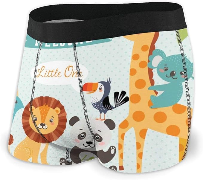 Cute Jungle Animals Men's Underwear Boxer Briefs No Rideup