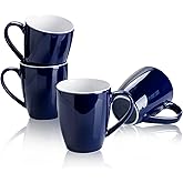 Sweese Porcelain Coffee Mugs - 16 Ounce (Top to the Rim) for Coffee, Latte, Tea, Cocoa, Set of 4, Navy