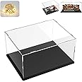 Thickened Clear Acrylic Display Case for Lego 21319 Central Perk 10330 10321 10337 Collectibles Transparent Box Self-Assembly with Wood-Plastic Base & String Light, Black Inside 13.8 x 9.8 x 5.9in