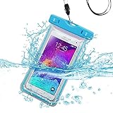 Samsung Galaxy Grand Prime G530 Case, Galaxy Grand Prime Waterproof Snowproof Dry Money Bag by iViva Hiking Boating Swimming Fishing (Blue Lightning Waterproof)