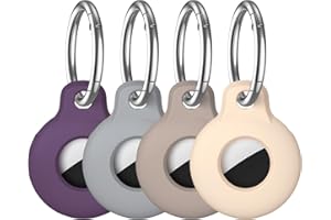 VAGAWEI 2024 Newest AirTag Holder Compatible with Apple AirTag, 4 Pack AirTag Cover GPS Item Finders Tracker with Keychain, Multi-Color Protective Silicone AirTag Accessories Case