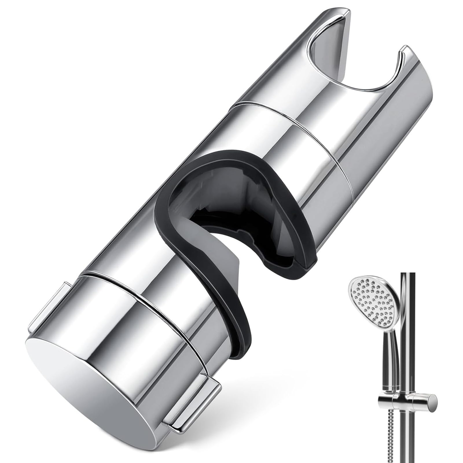 Adjustable Shower Head Holder Shower Holder Bracket Chrome Plated Shower Head Holder Replacement for 2-2.5cm Slide Rail Pole