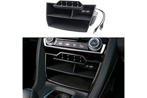 Thenice for 10th Gen Civic Central Console Storage Box Coins Trays Cards Organizer with USB Extension Cable for Honda Civic Sedan Hatchback Coupe Type R 2016 2017 2018 2019 2020 2021