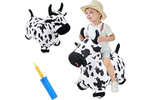 EKEPE Bouncy Hopper Cow, Inflatable Hopping Outdoor Ride on Bouncy Animal Play Toys with Pump, Birthday for Kids, Toddlers, Boys, Girls 3 4 5 6 Years Old