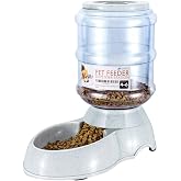 Flexzion Gravity Pet Feeder, Dog and Cat Food Dispenser, 1-Gallon Capacity | Self-Replenishing Dry Food Station with Non-Skid Feet and a Carry Handle; Holds Approximately 4-6 Lb Of Kibble