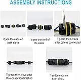 3DBUYER 3Pin Waterproof Junction Box M16 Cable Gland ABS+PC IP68 Black 2 Pack view 3