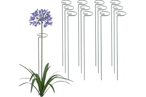 Thealyn 12 Pack 18 Inch Plant Support Stakes, Metal Single stemmed Flower Support Hoops，Garden Plant Stakes Plant Prop for Amaryllis Orchid Lily Rose Peony Tomatoes Gladiolus