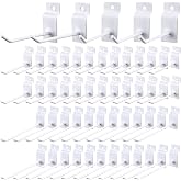Moxweyeni 50 Packs Slatwall Hooks 4 Inch 6 Inch, White | Slat Wall Accessories, Metal Slat, Wall Hanging Hooks Hangers and Pegs, for Xmas Garage Shop Retail Display