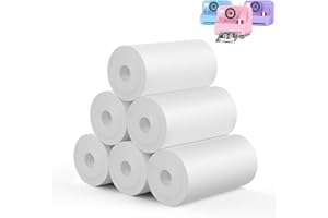 Yosfeng Kids Instant Print Camera Paper - 6 Rolls, Zero Ink Refill Paper, 57x30mm Thermal Paper for DIY Drawing & Coloring - Compatible with Kids' Instant Cameras, Prints Up to 720 Photos