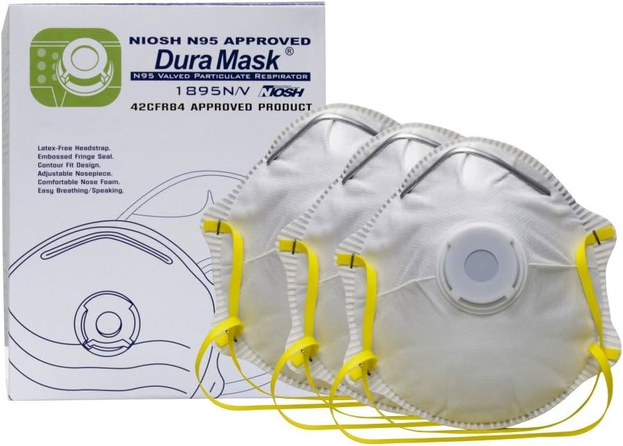N95 Particulate Respirator with Breather Valve, 10/Box