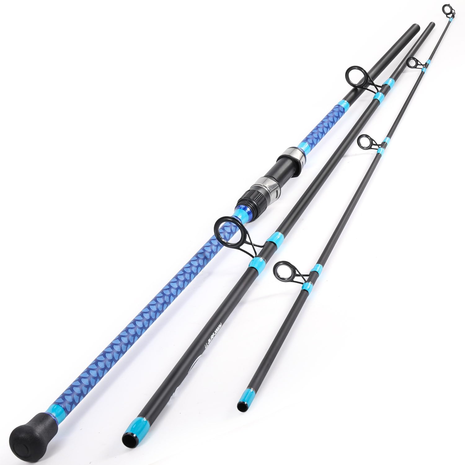 Sougayilang Carp Rod Carbon Fiber 3-sections Surf Spinning Fishing Rod Saltwater Travel Carp Fishing Rod (2.7/3.0/3.3/3.6M)-LL3.3