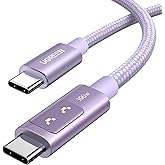 UGREEN Uno USB C to USB C Cable 100W Fast Charging Cable Type C Charging Cord with LED Display for iPhone 17/17 Air/17 Pro/17 Pro Max/16, MacBook Pro/Air, iPad Pro/Air, Galaxy S25 Ultra 6.6FT Purple