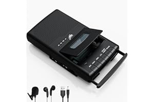 MERSOCO Cassette Player Converter, Portable Cassette Player & Tape Cassette Recorder with Built-in Microphone，Cassettes Tape Digital Converter to USB Flash Disk,with Headphone Jack,Retractable Handle