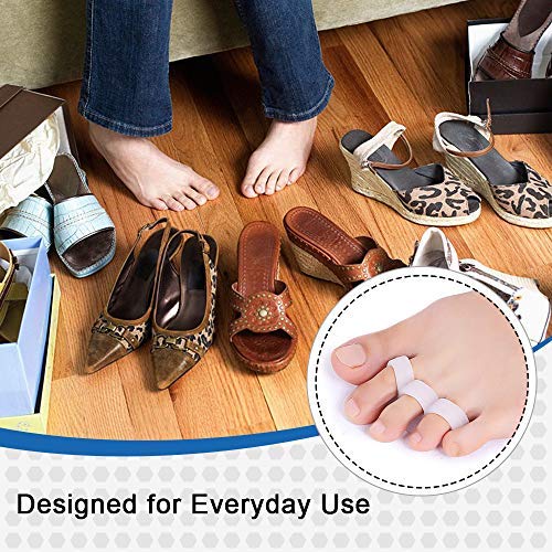 Skyfoot’s Hammer Toe Straightener 3 Loops - Toe Spreader Gel Toe Corrector Pack of 6 (White)