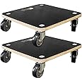Double Rhombus 2 Pack Wooden Platform Dolly 550 Lbs Capacity Furniture Dolly with 4 Wheels Heavy Duty Piano Moving Dolly Small Flat Dolly Cart for Moving Heavy Items Washing Machine Couch Fridge