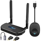 Wireless HDMI Transmitter and Receiver 4K Kit, Full HD 4K Wireless Presentation Equipment HDMI Adapter, Plug and Play Streaming Media. Laptop, Dongle, PC, Smart Phone to HDTV/Projector 165FT/50M