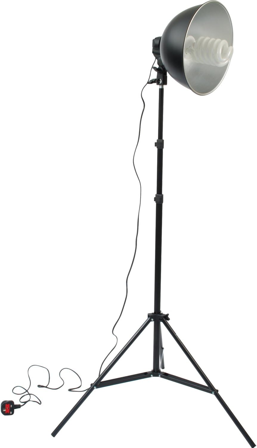300 watt Photographic Studio lighting kit - Photo Lamp Unit Lighting Kit including 2m Stand plus 10" Reflector Unit and 65 watt Daylight Bulb