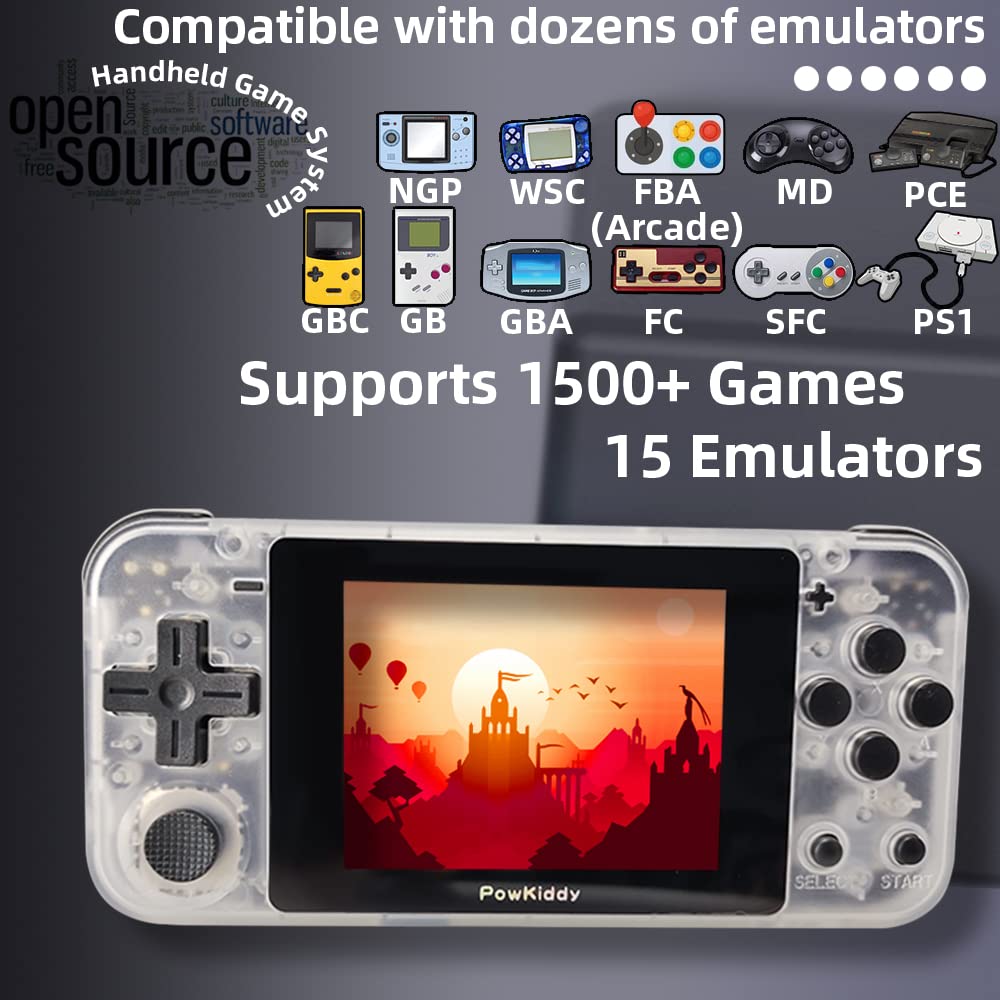 Q90 Handheld Game Console 3 inch Retro Handheld Video Games Consoles Built-in Classic Games Rechargeable Battery Portable Style Hand Held Game Consoles System Transparent