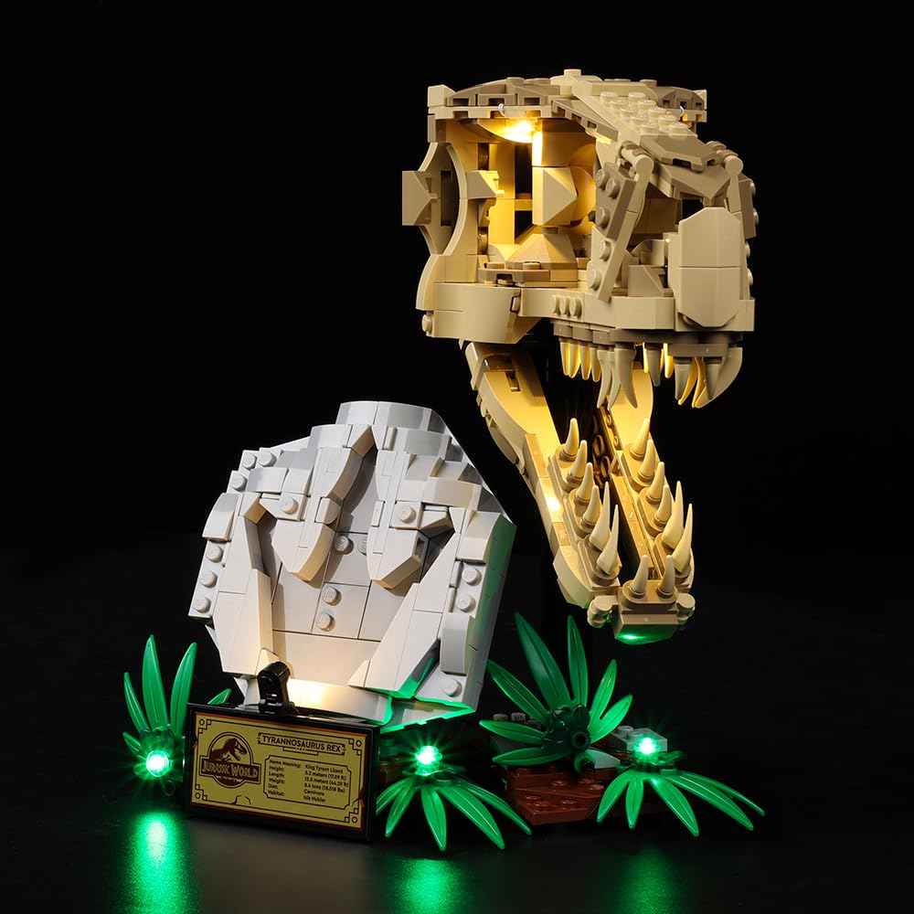 Kyglaring LED Lighting Kit Compatible with Lego Dinosaur Fossils: T. rex Skull 76964 Building Blocks, Lighting Accessories for Lego 76964 Model Set (Not Model)