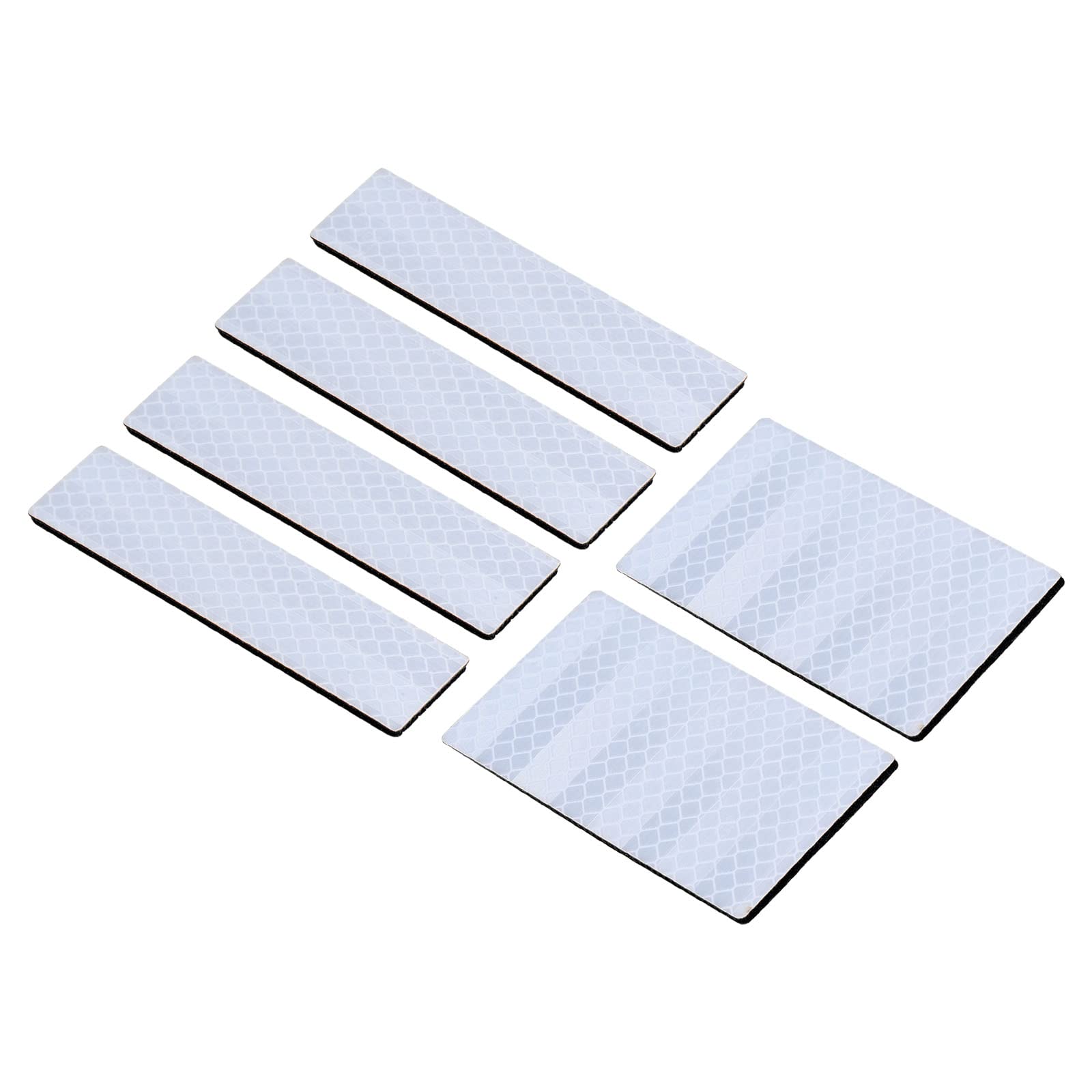 PATIKIL Reflective Patch 1x4 2x3, 6 Pcs Hook and Loop Fastener Safety Appliques for Night Sportsperson Worker Hiker, White