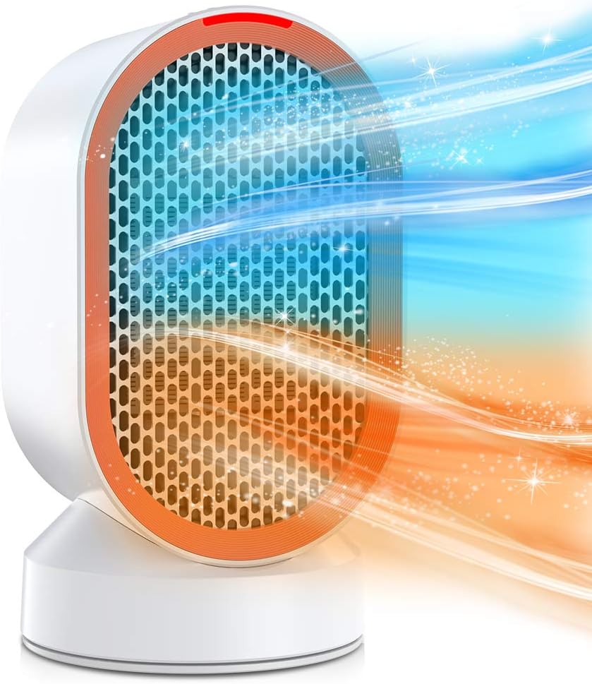Nobebird Fan Heater, 600W Electric Heater with Fast heat, Over-heat & Tip-over Protection, Two Wind Modes