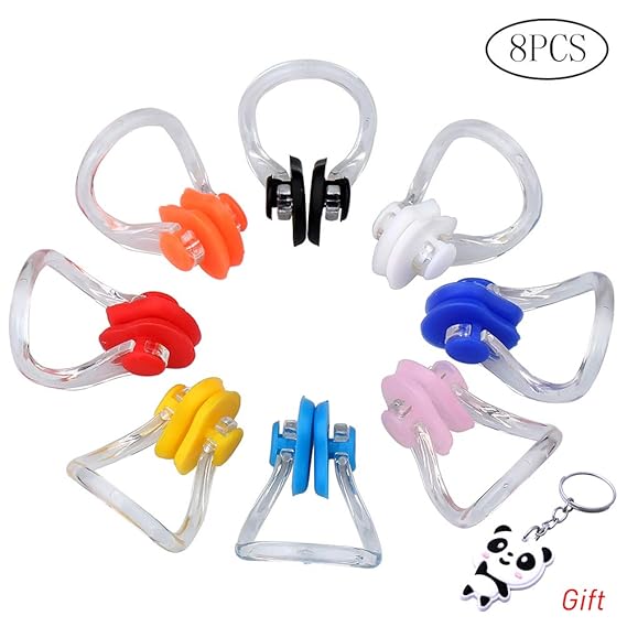 ruix EZ Share 8 Stück Schwimmen Nose Clip Silikon Swim Training Displayschutzfolie Plug, jede Farbe für 1 Stück