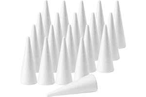 FFCHUANHE 20PCS Craft Foam Cones (2.2X4.2in), Polystyrene Cone Shaped Foam, Foam Tree Cones, for Arts and Crafts, Christmas, School, Wedding, Birthday, DIY Home Craft Project. White
